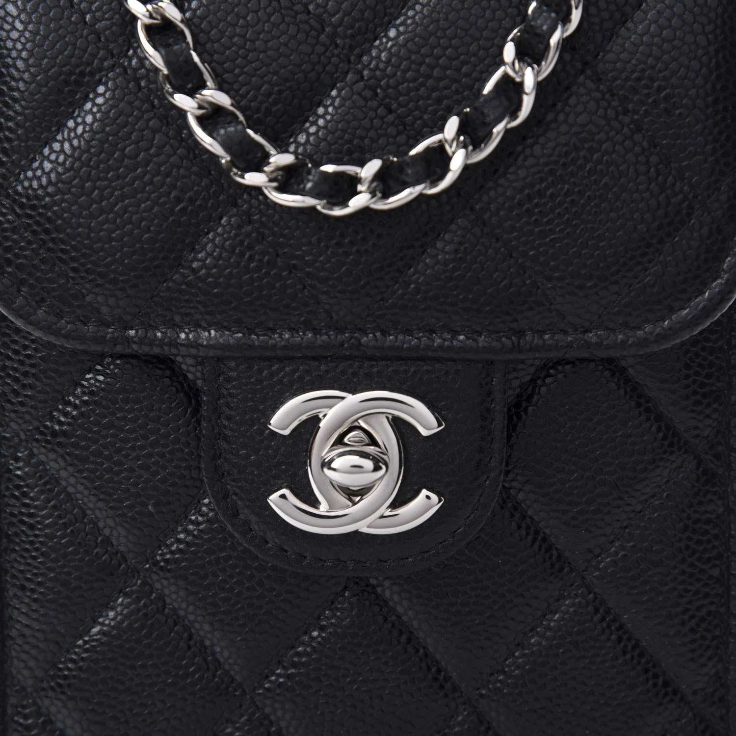 Chanel Caviar Quilted Classic Phone Holder Black 11 of 12