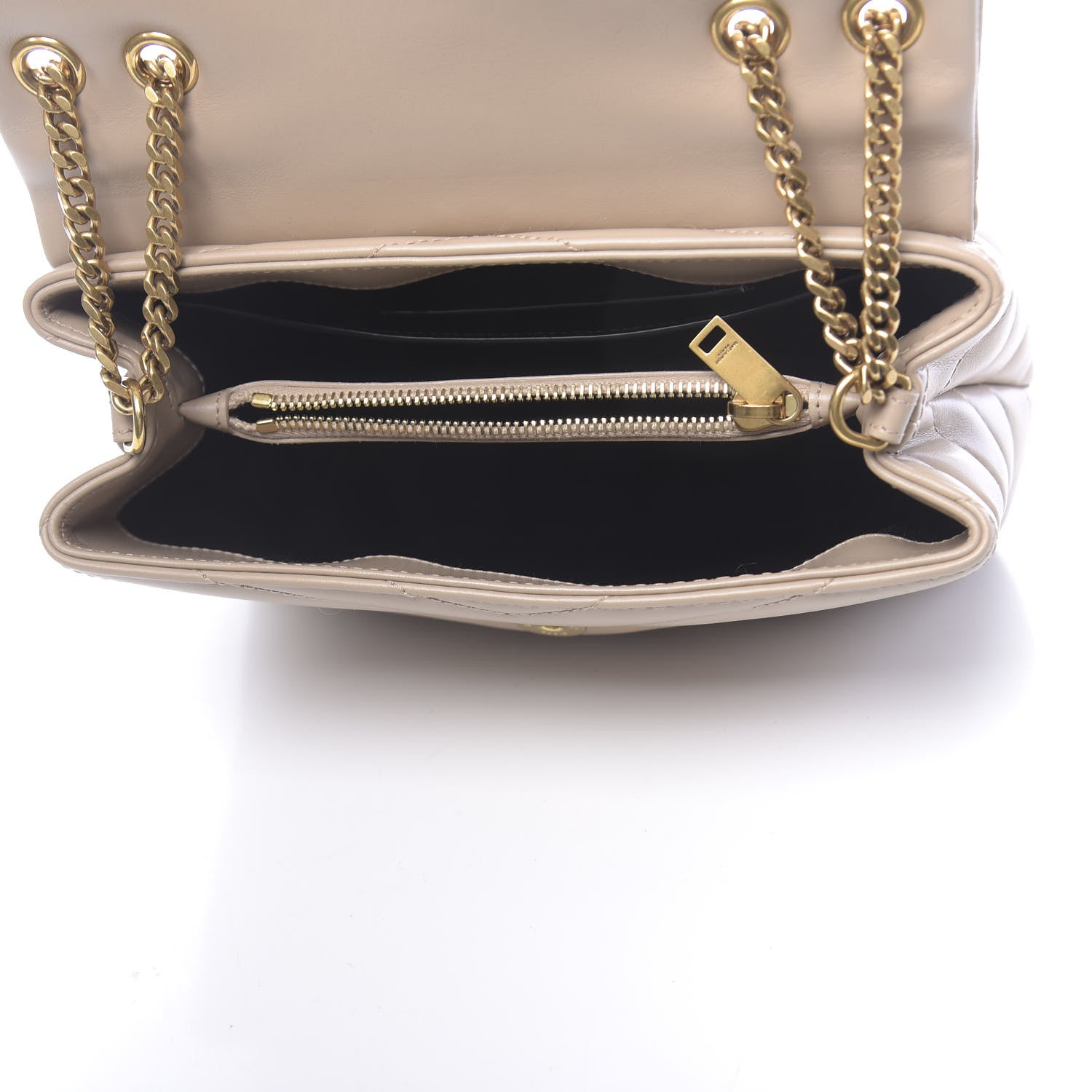 Saint Laurent Calfskin Y Quilted Monogram Small Loulou Chain Satchel Nude Powder 5 of 9
