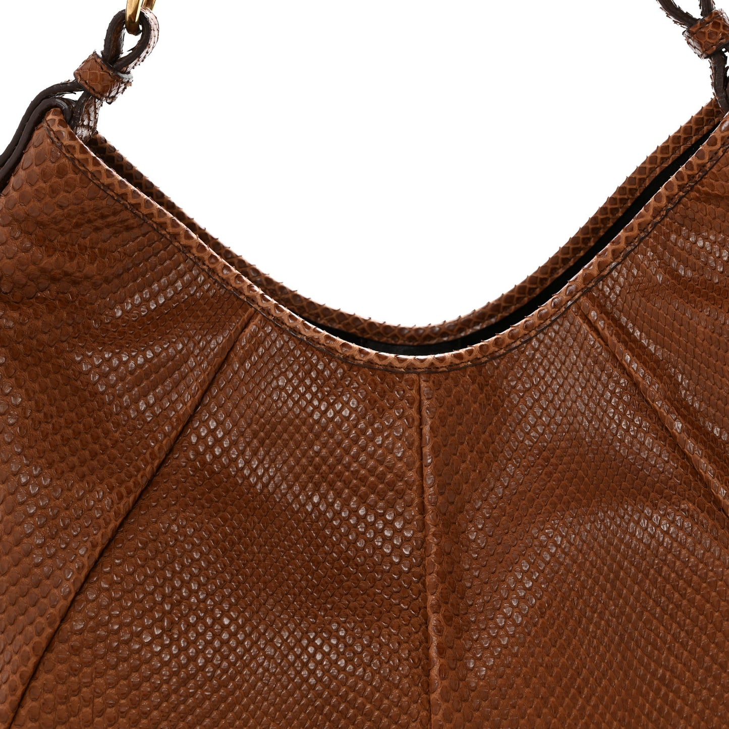 Snakeskin Buffalo Horn Mombasa Hobo Brown