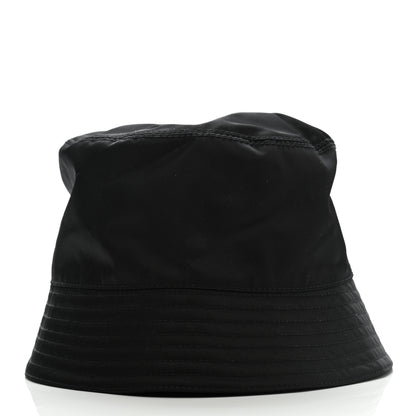 Prada Re-Nylon Metal Triangle Logo Womens Bucket Hat M Black 5 of 9