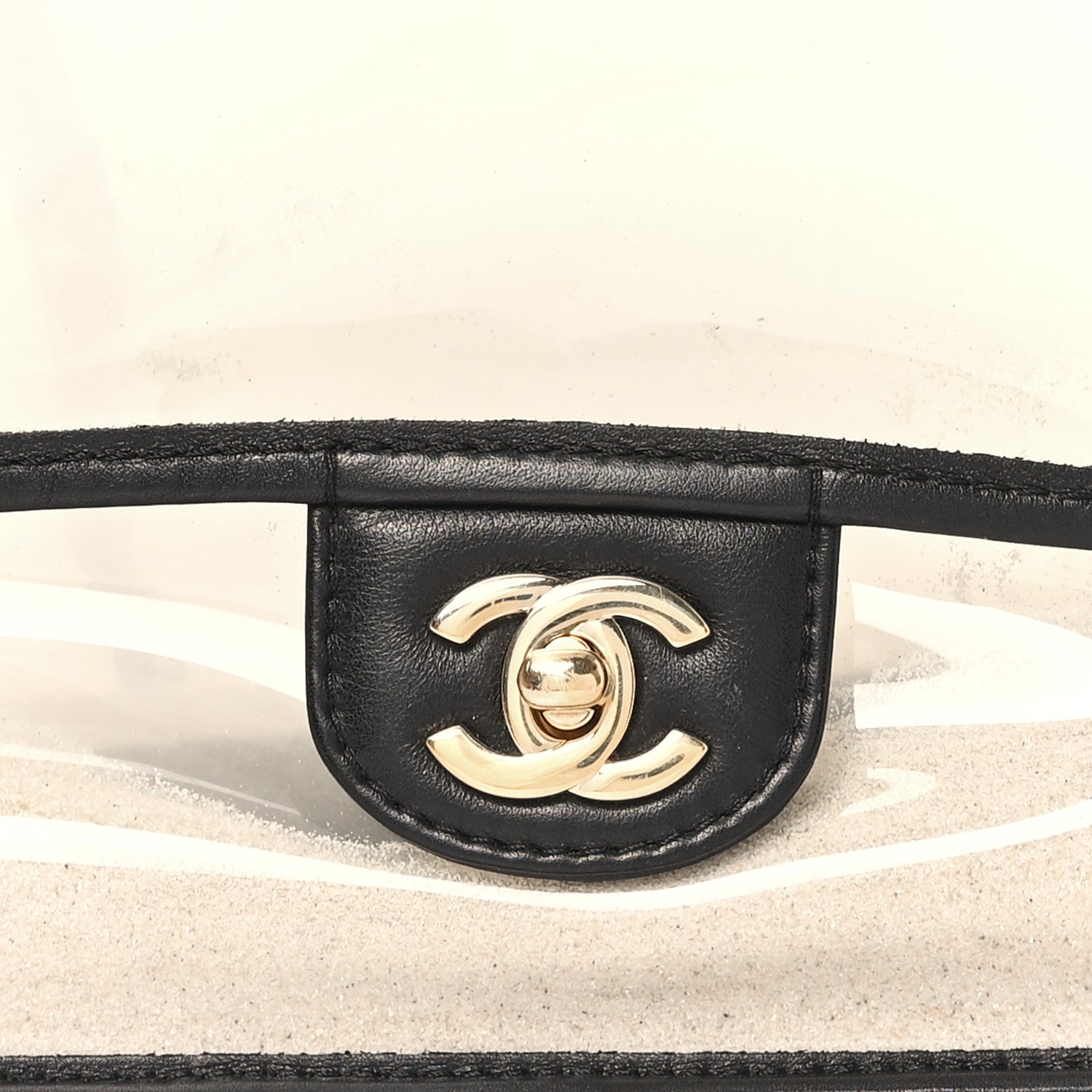 Chanel Lambskin PVC Sand By The Sea Flap With Pearl Strap Black 8 of 11