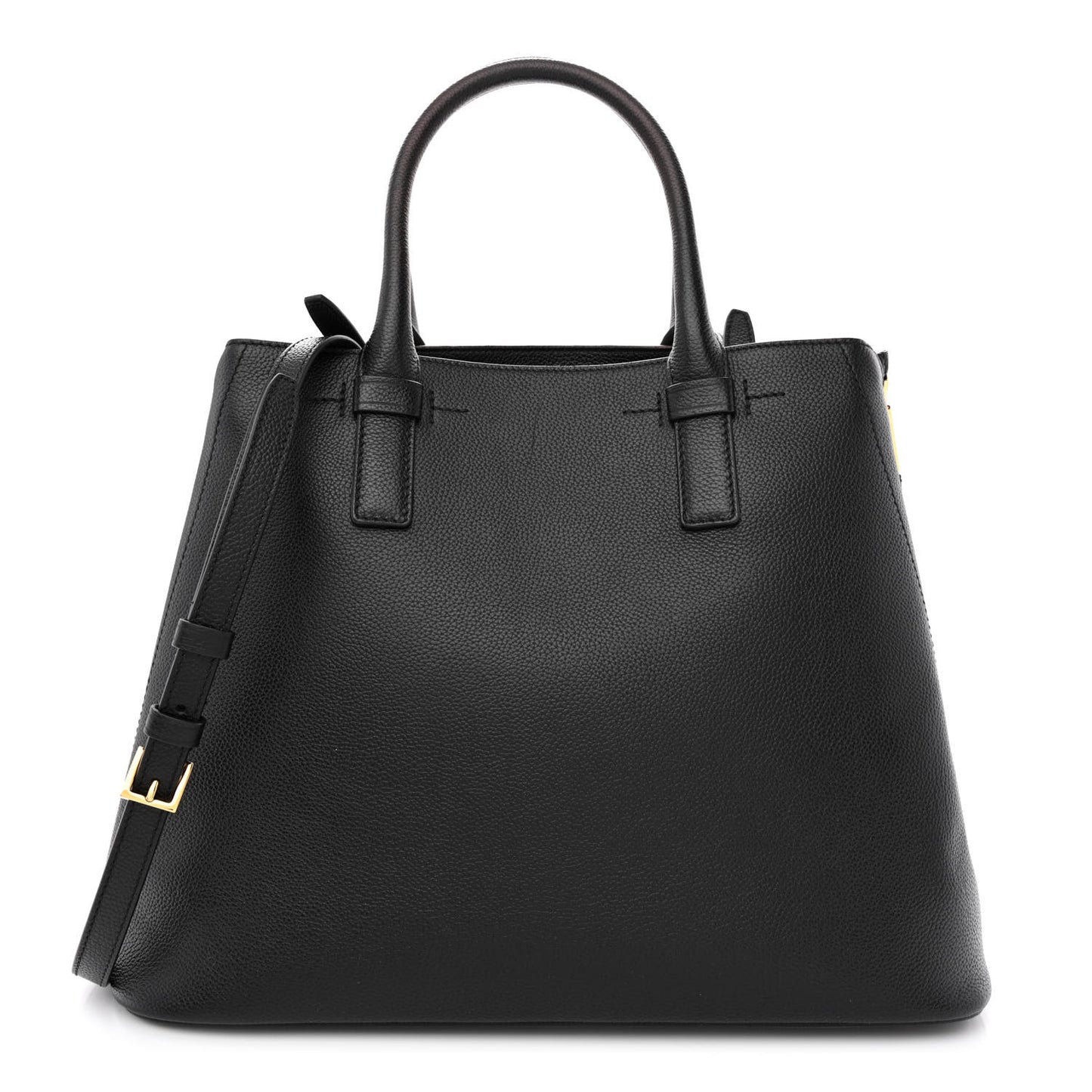 Pebbled Calfskin Medium Jennifer Zip Tote Black