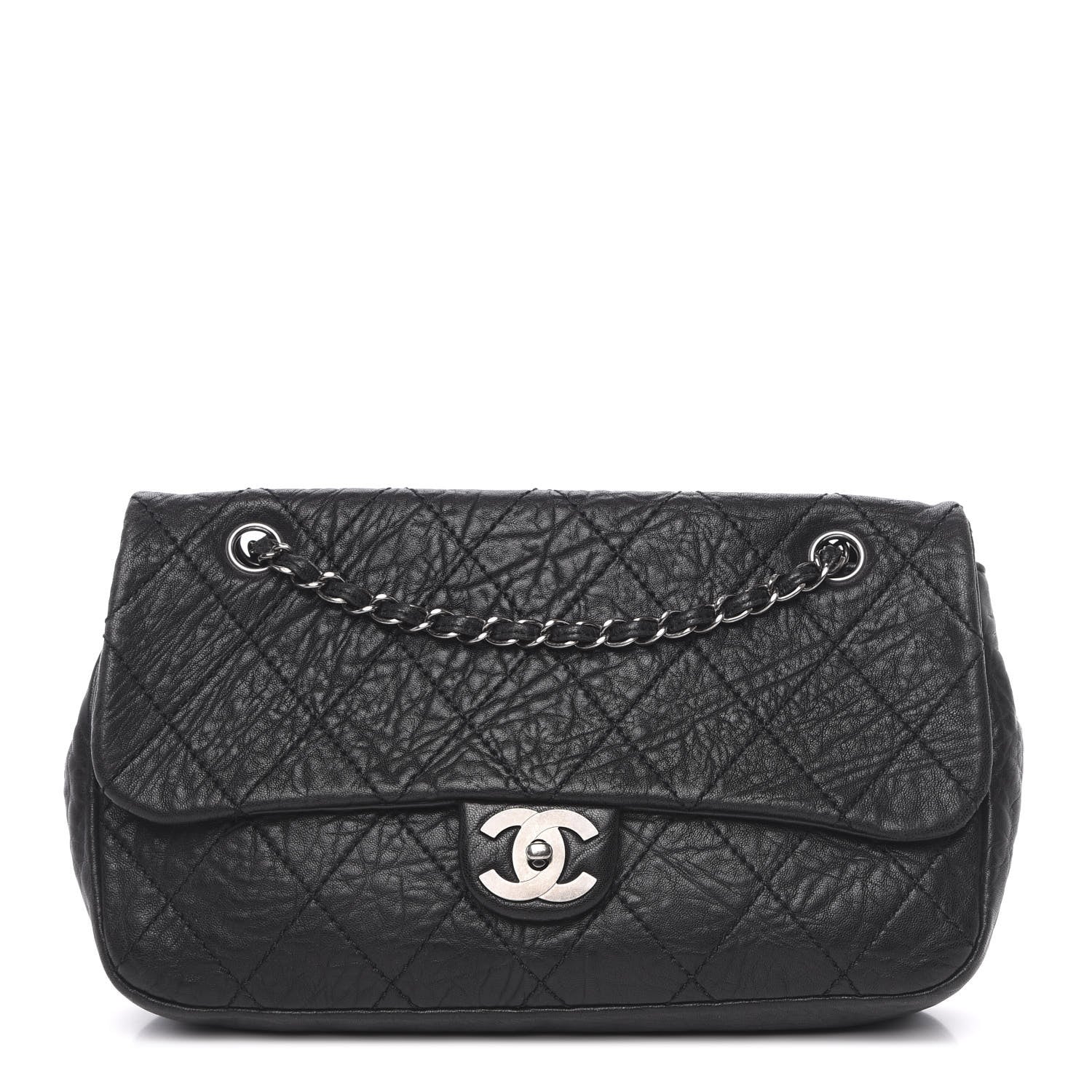 Chanel Distressed Lambskin Le Marais Ligne Flap Black 1 of 13