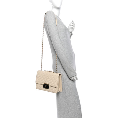 Chanel Sheepskin Quilted Large Beauty Lock Flap Light Beige 2 of 12