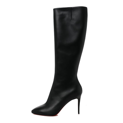 Christian Louboutin Calfskin Eloise Botta 85 Knee Boots 37.5 Black 1 of 6