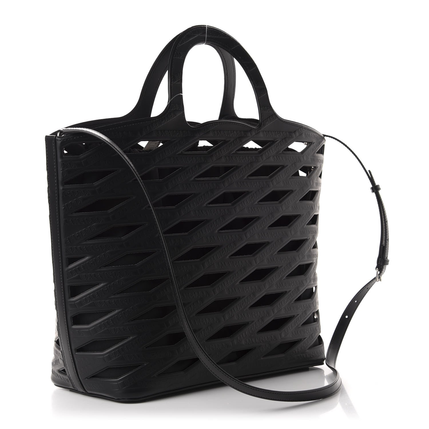 Balenciaga Faux Calfskin Neo Basket Tote Black 3 of 13