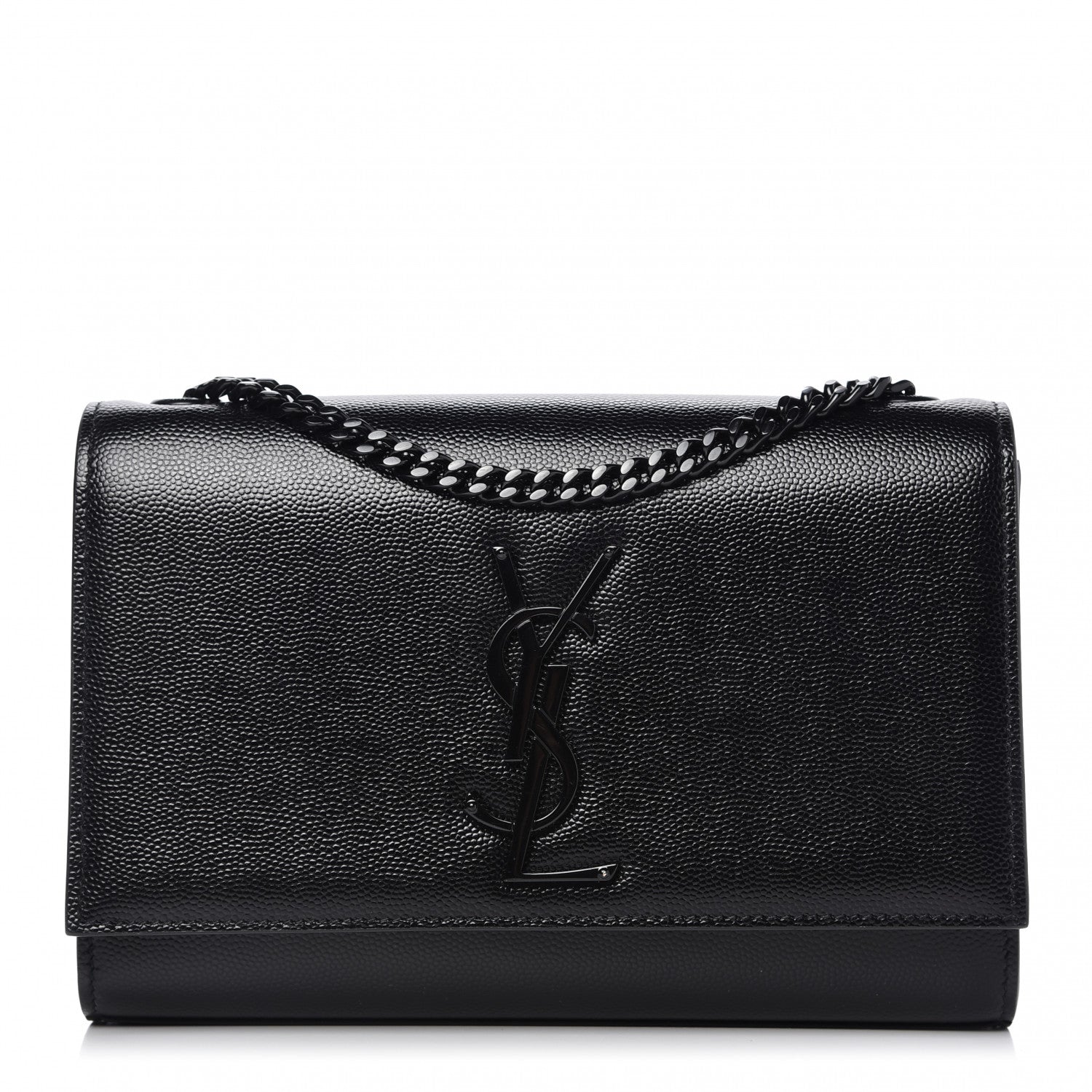 Saint Laurent Grain De Poudre Small Monogram Kate Satchel Black 1 of 9