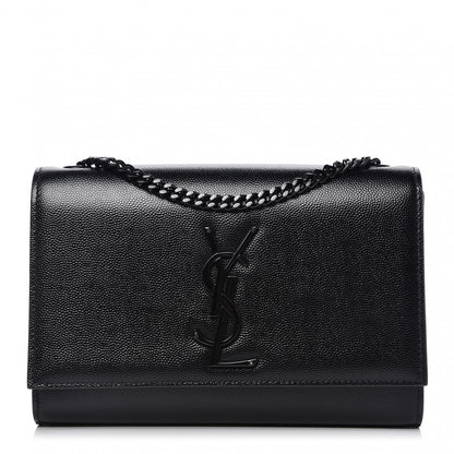 Saint Laurent Grain De Poudre Small Monogram Kate Satchel Black 1 of 9