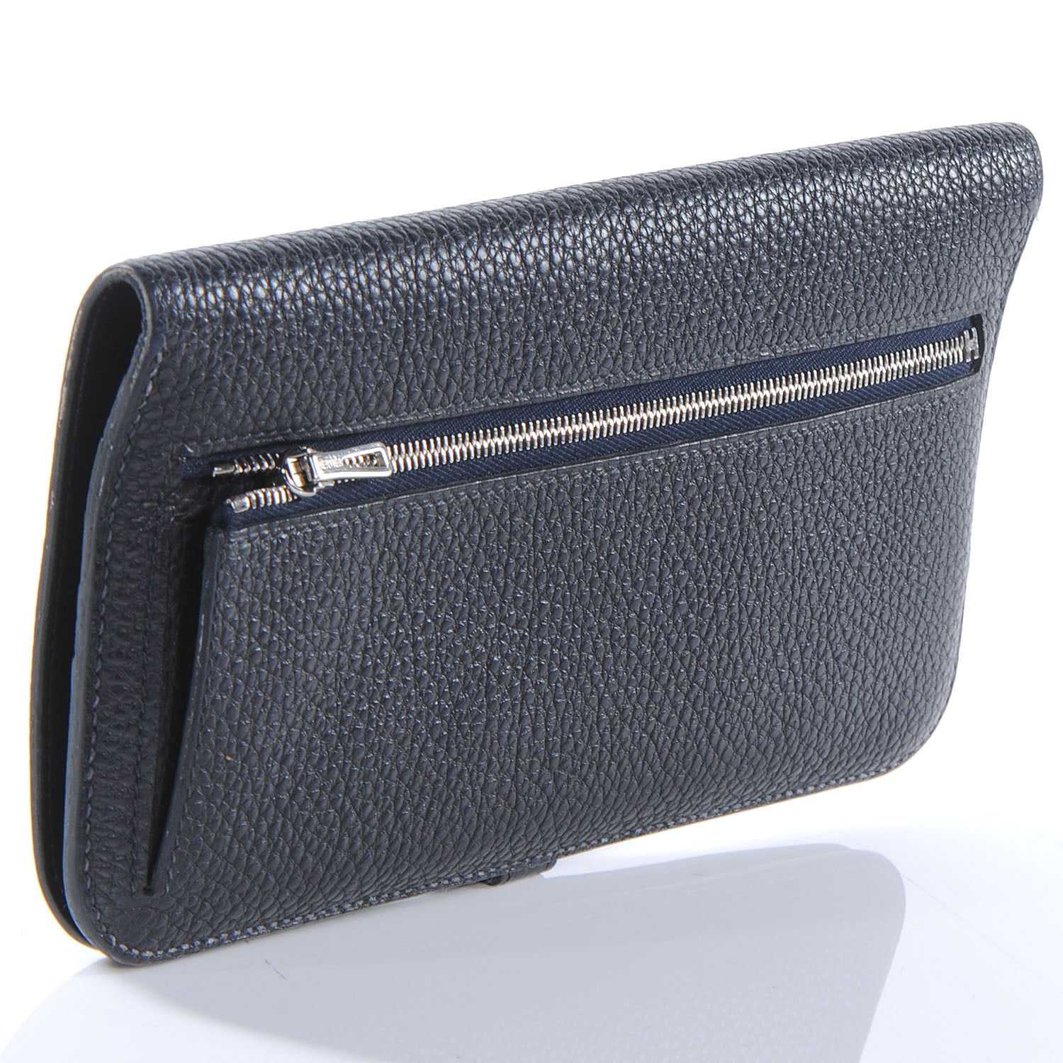 Hermes Togo Dogon Long Wallet Noir Navy 3 of 8