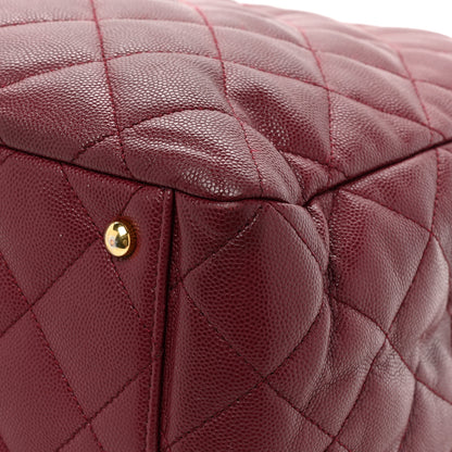 Chanel Caviar Quilted Shopping Tote Dark Burgundy 17 of 18