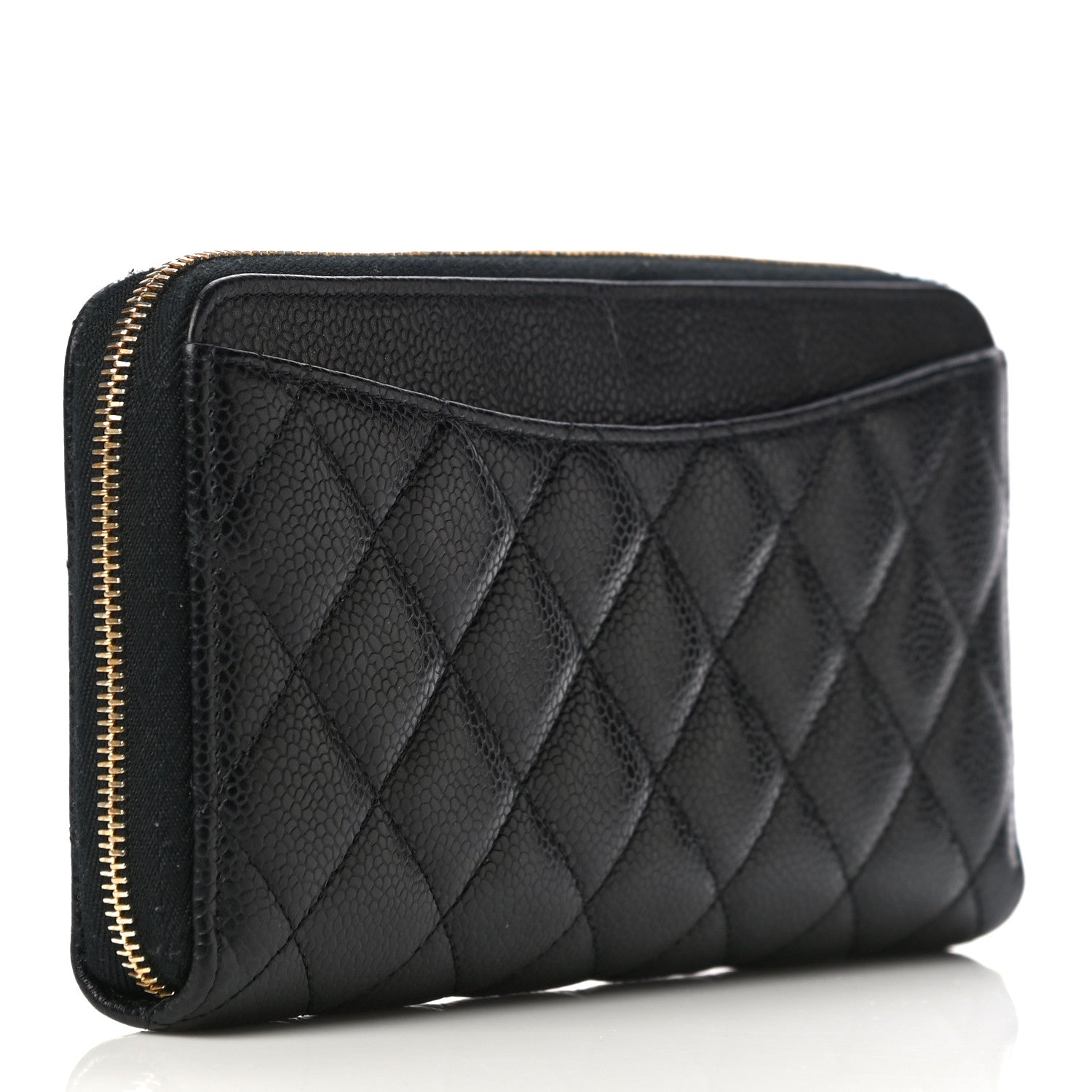 Chanel Caviar Quilted Large Gusset Zip Around Wallet Black 3 of 12