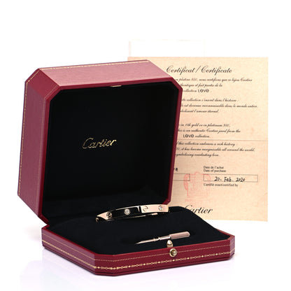 Cartier 18K Pink Gold 4 Diamond LOVE Bracelet 17 6 of 6