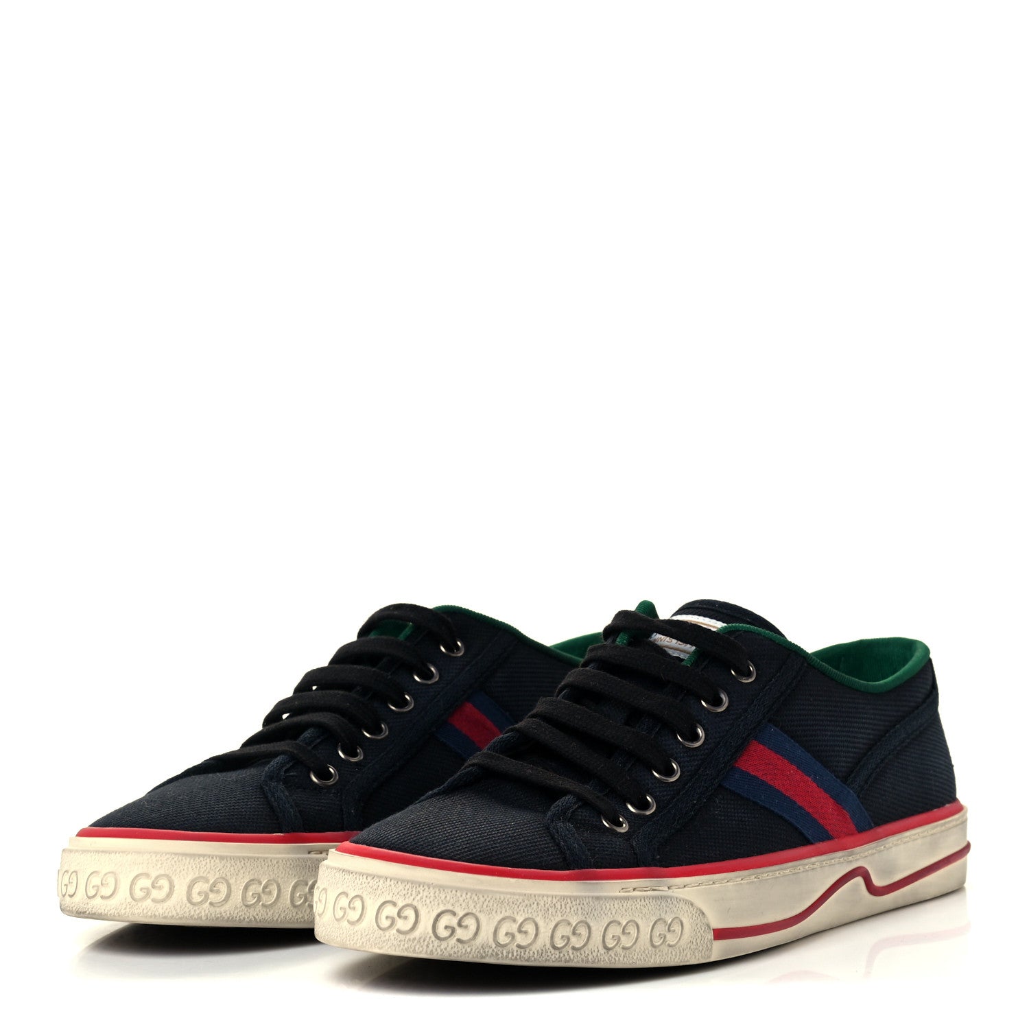 Gucci Canvas Web Mens 1977 Tennis Sneakers 7.5 Black 2 of 9