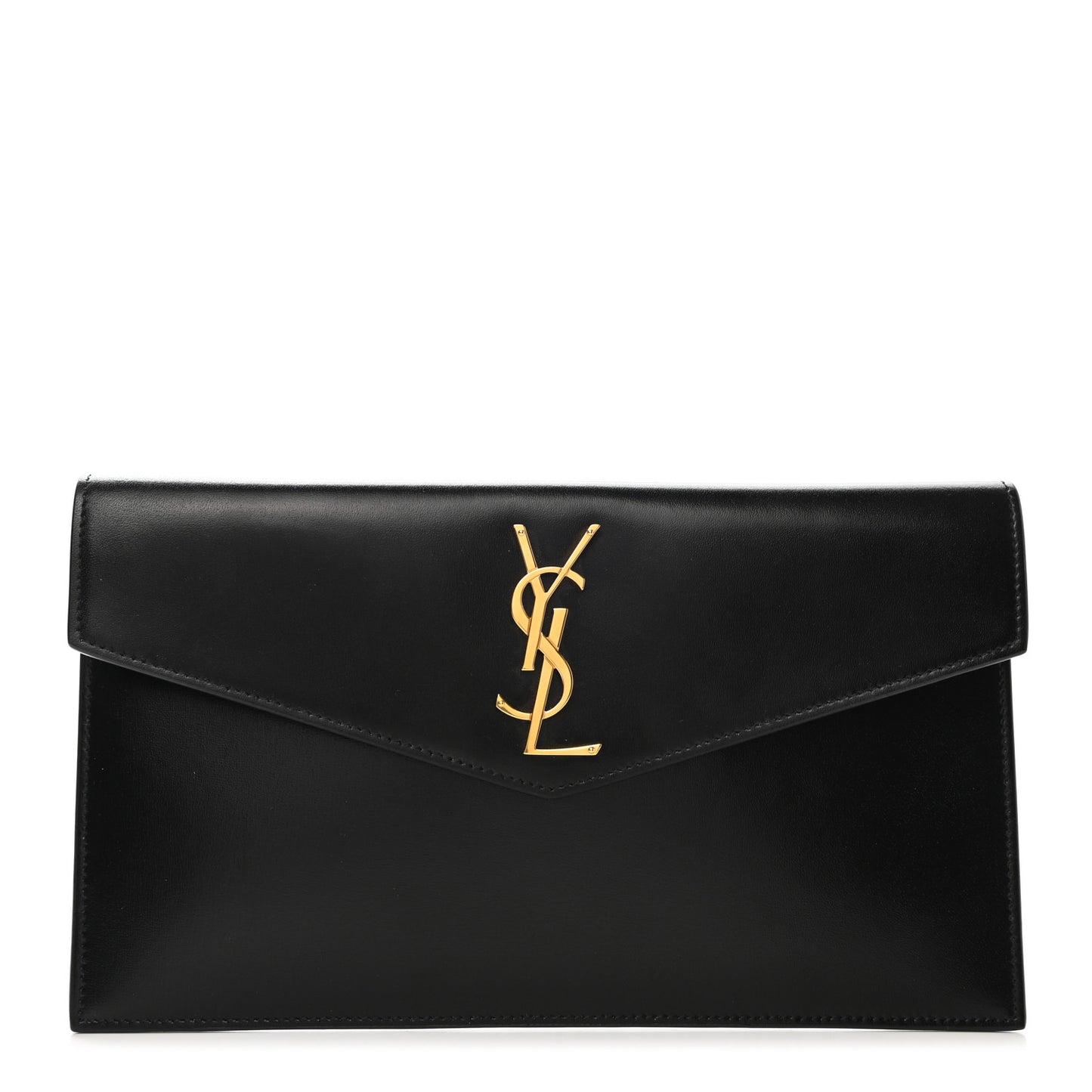 Smooth Shiny Calfskin Monogram Uptown Pouch Black