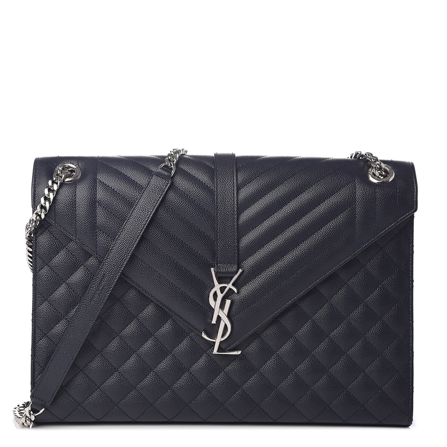 Grain De Poudre Large Tri-Quilt Monogram Satchel Deep Marine