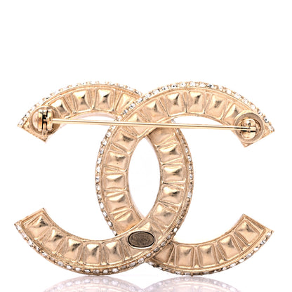 Chanel Baguette Crystal CC Brooch Gold 3 of 4