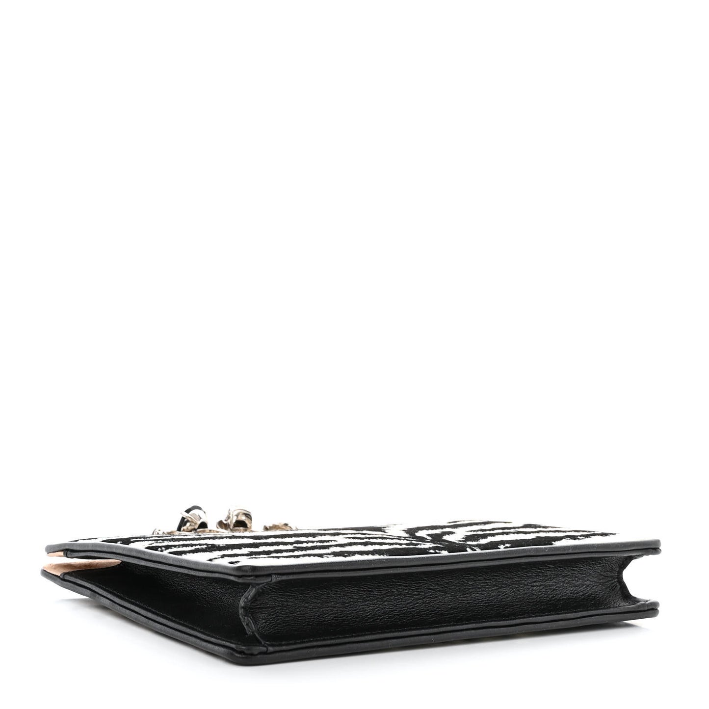 Calf Hair Zebra Print Knuckle Box Clutch