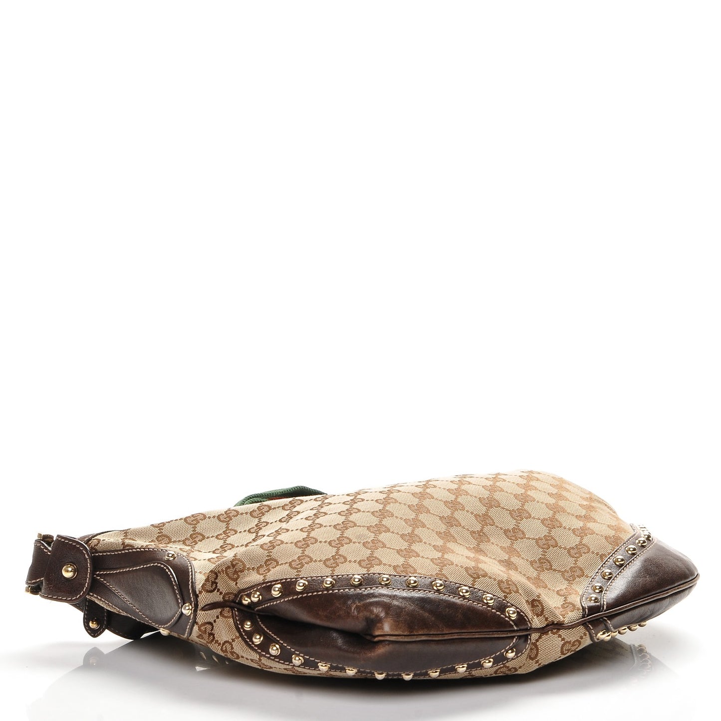 Monogram Web Studded Pelham Shoulder Bag Dark Brown