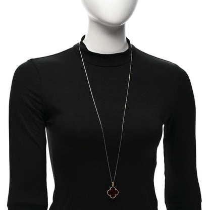 Van Cleef & Arpels 18K Yellow Gold Carnelian Magic Alhambra Long Necklace 2 of 6