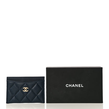 Chanel Caviar Quilted Card Holder Navy 12 of 12