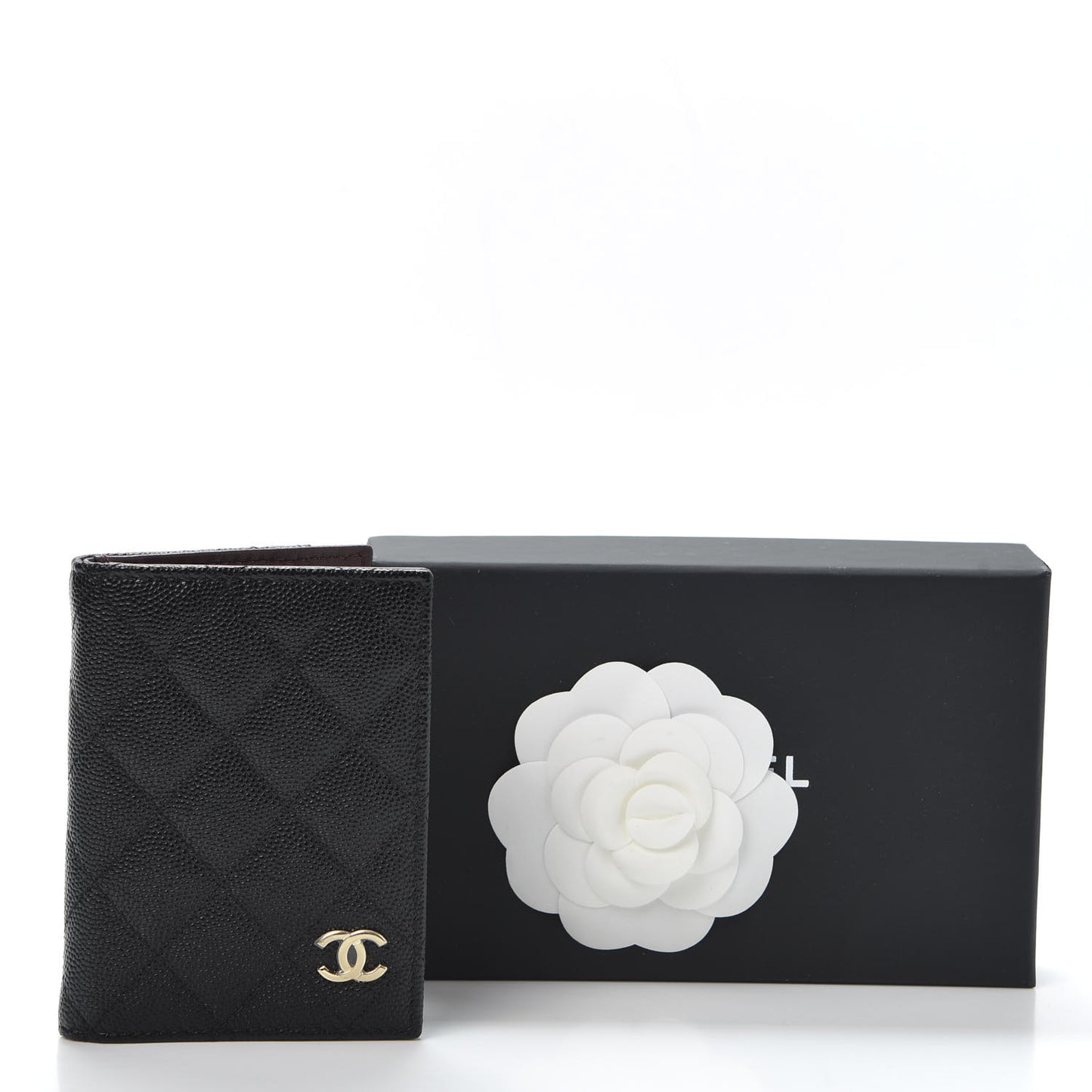 Caviar Quilted Card Holder Wallet Black