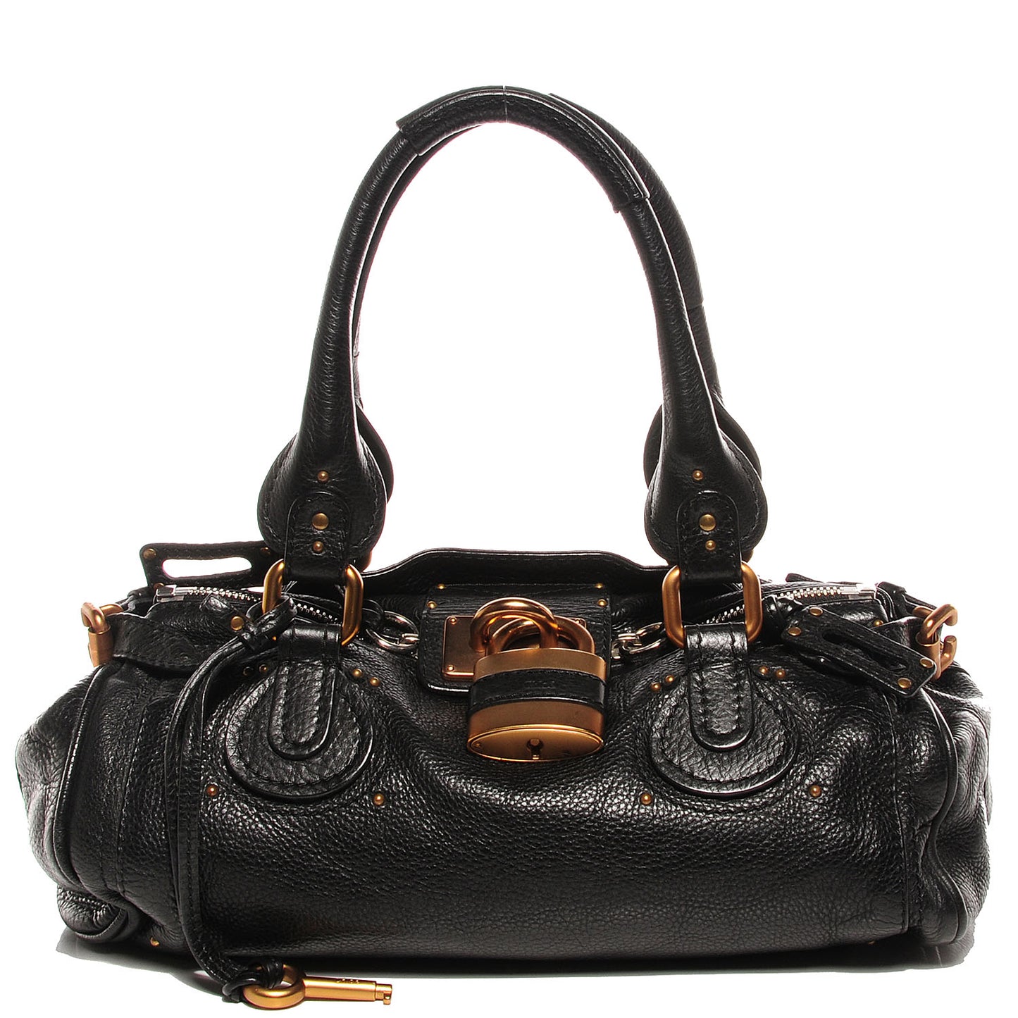 Leather Medium Paddington Satchel Black