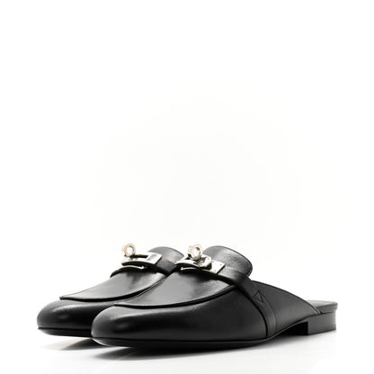 Hermes Goatskin Oz Mules 35.5 Black 3 of 9