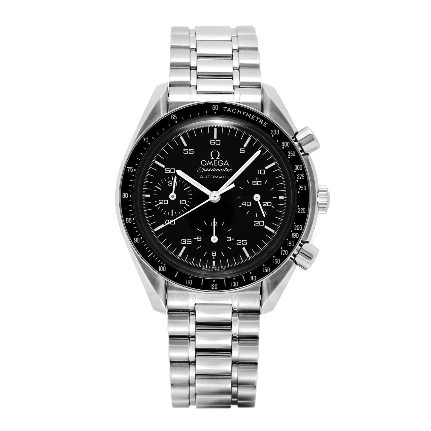 Stainless Steel 39mm Speedmaster Chronograph Automatic Watch Black 3510.50.00