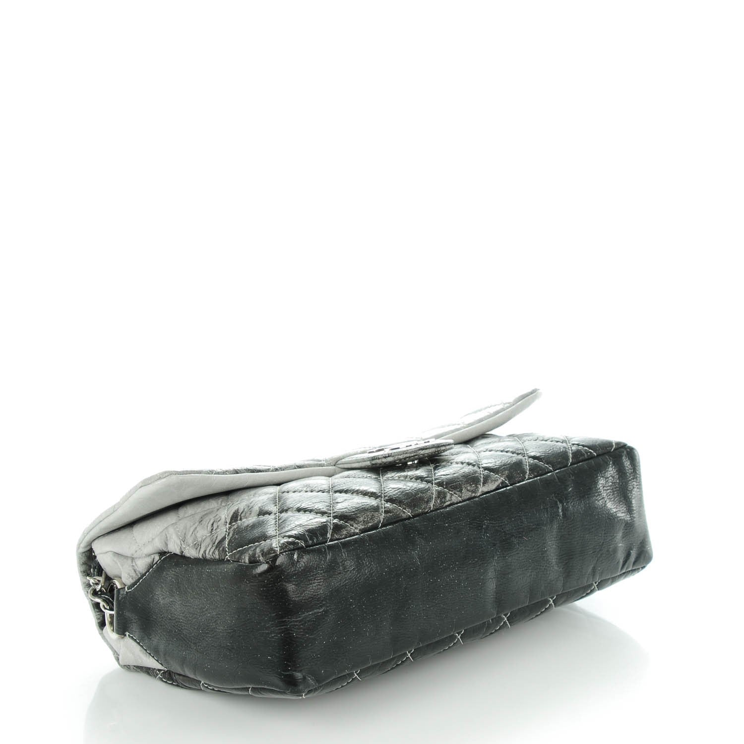Chanel Vinyl Quilted Jumbo Melrose Degrade Flap Black 4 of 7