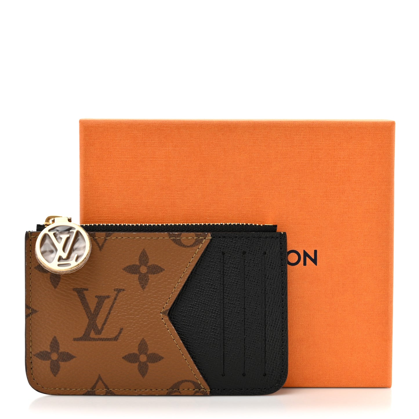 Reverse Monogram Zipped Romy Card Holder