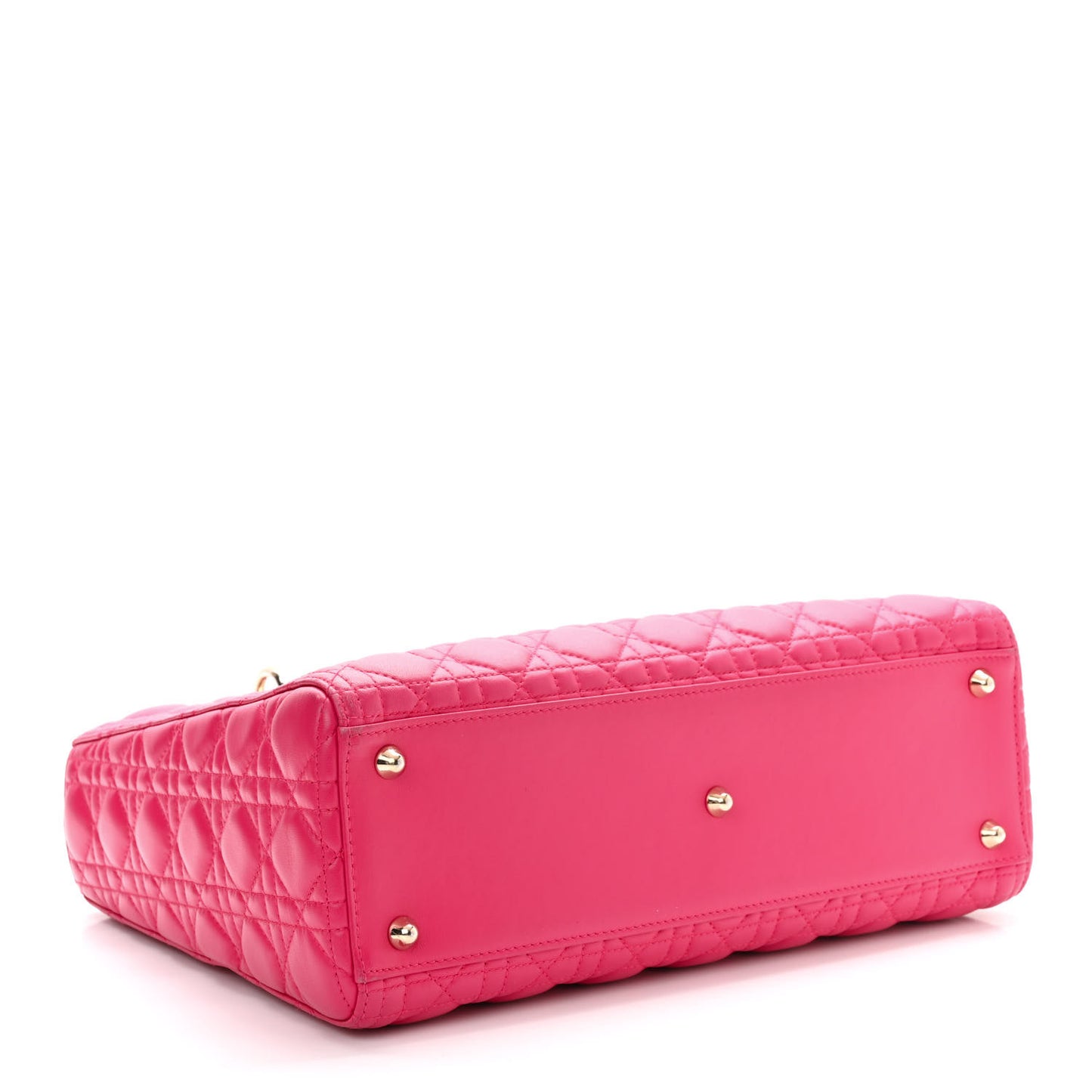 Lambskin Cannage Large Lady Dior Fuchsia