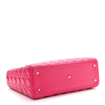 Christian Dior Lambskin Cannage Large Lady Dior Fuchsia 4 of 15