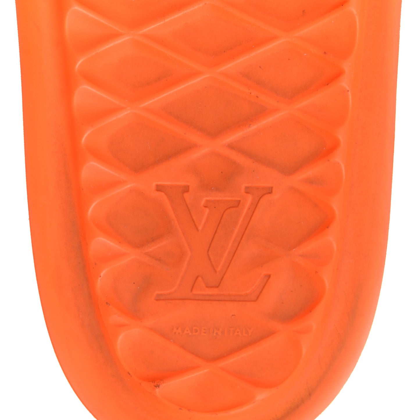Rubber Embossed Monogram Mens Waterfront Mules 10 Orange