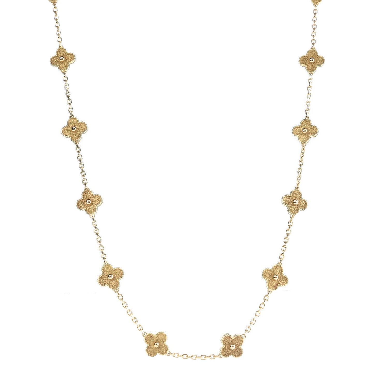 18K Yellow Gold 20 Motifs Vintage Alhambra Necklace
