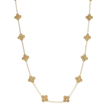 Van Cleef & Arpels 18K Yellow Gold 20 Motifs Vintage Alhambra Necklace 1 of 5