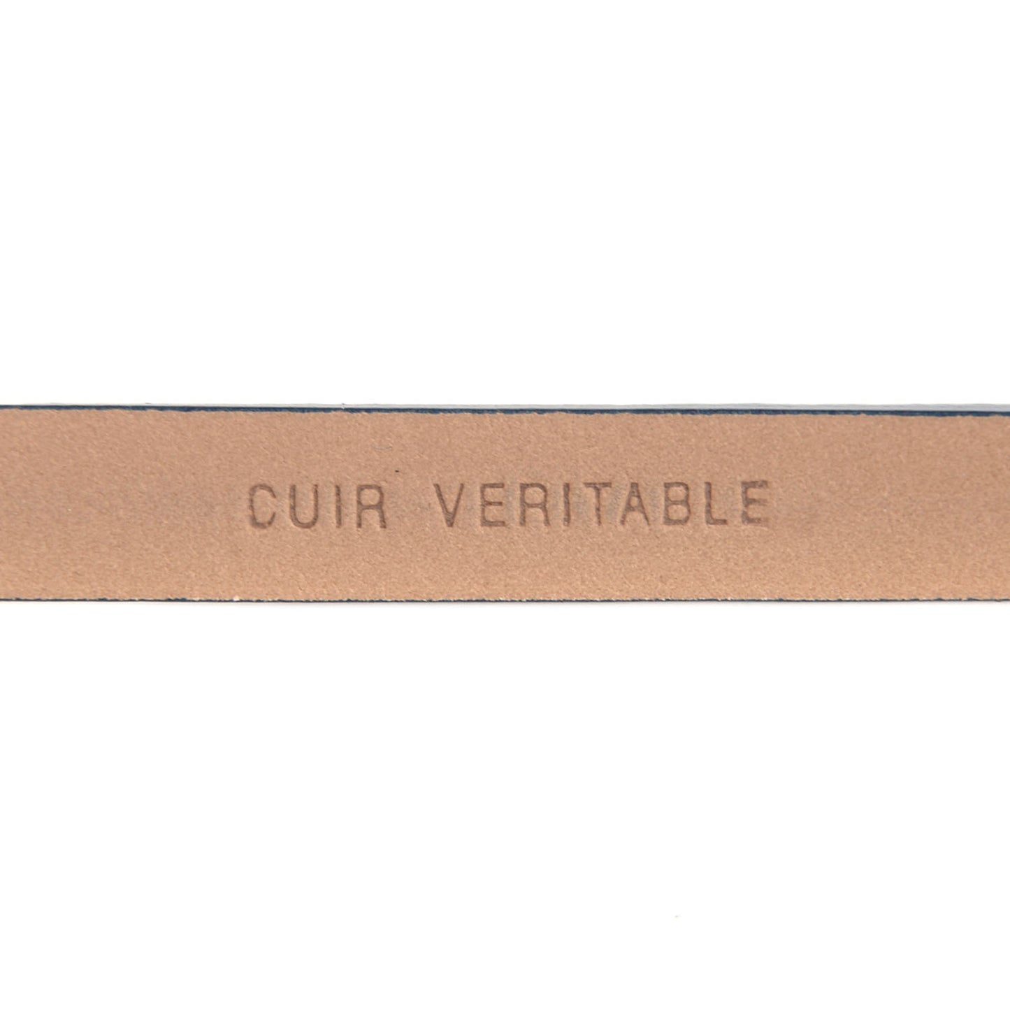Leather CC Logo Skinny Belt 95 38 Navy Blue