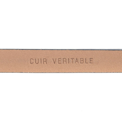 Chanel Leather CC Logo Skinny Belt 95 38 Navy Blue 6 of 7