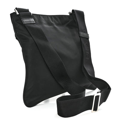 Prada Tessuto Nylon Saffiano Flat Messenger Bag Black 3 of 10