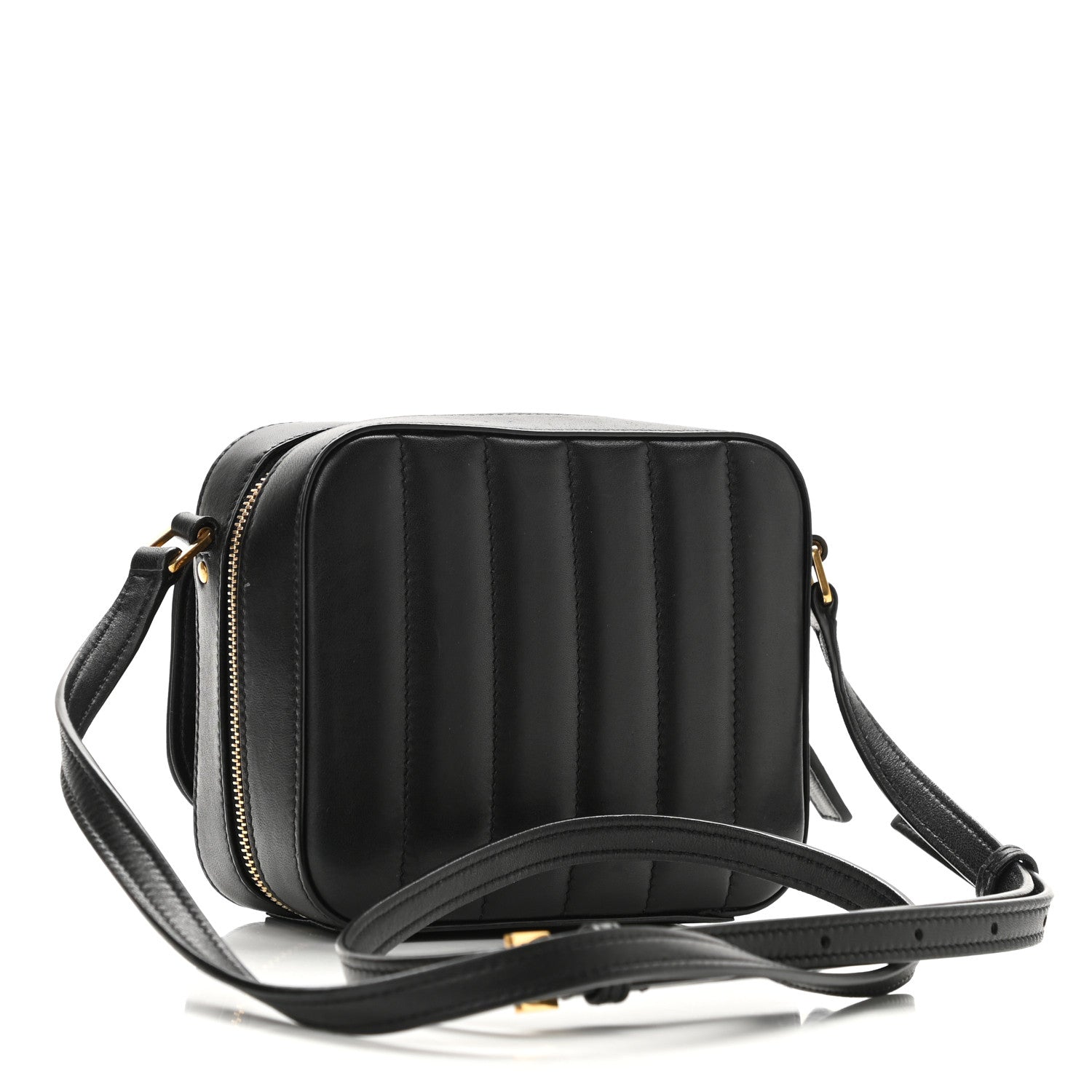 Saint Laurent Lambskin Matelasse Monogram Toy Vicky Camera Bag Black 4 of 10
