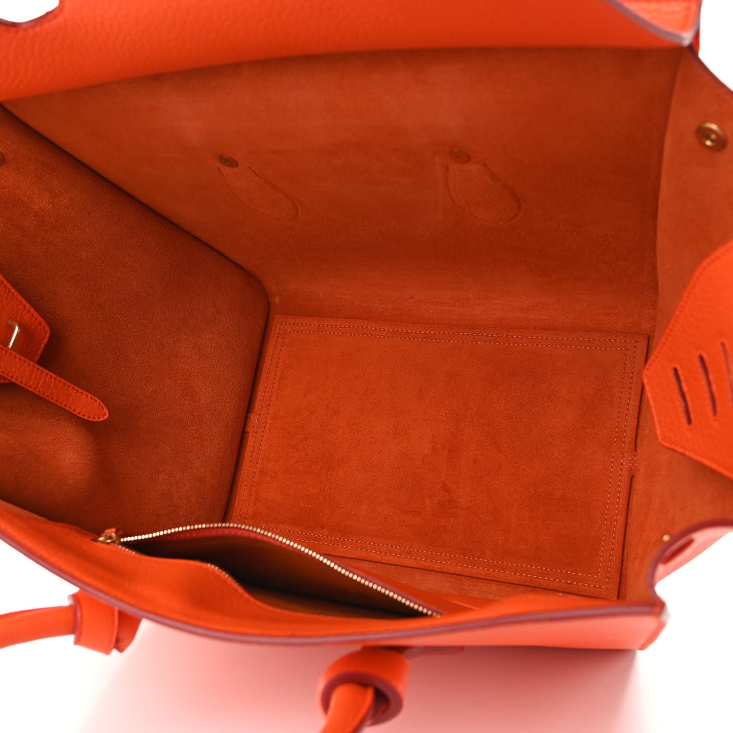 Crisped Calfskin Small Tie Knot Tote Bright Orange