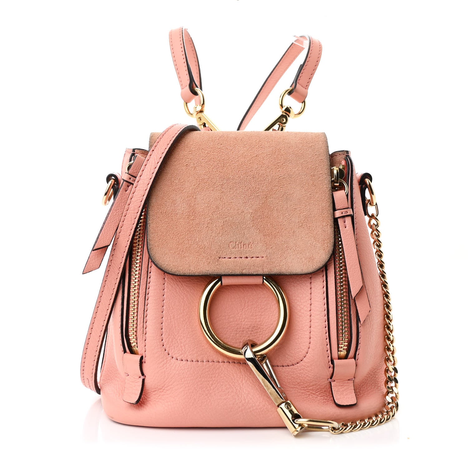 Chloe Suede Calfskin Mini Faye Backpack Washed Pink 1 of 12