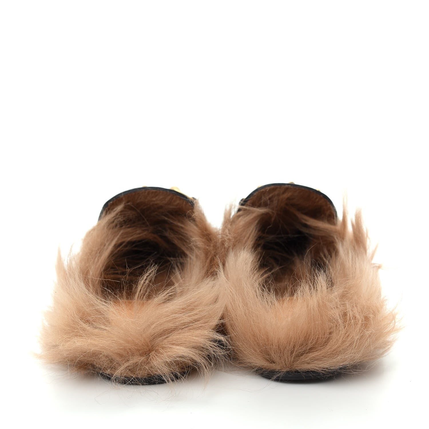 Gucci Goatskin Fur Bee Star Embroidered Womens Princetown Slippers 36.5 Black 7 of 10