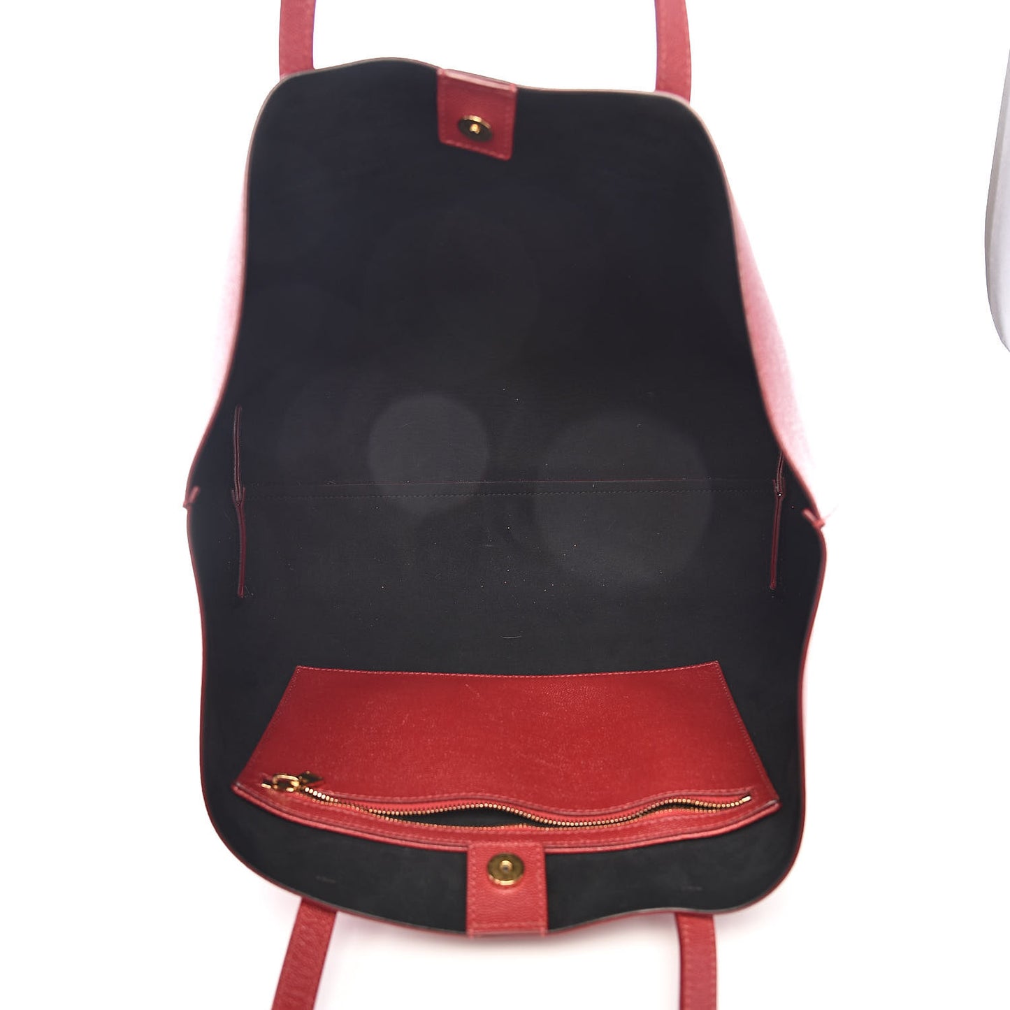 Grained Calfskin Small T Tote Red