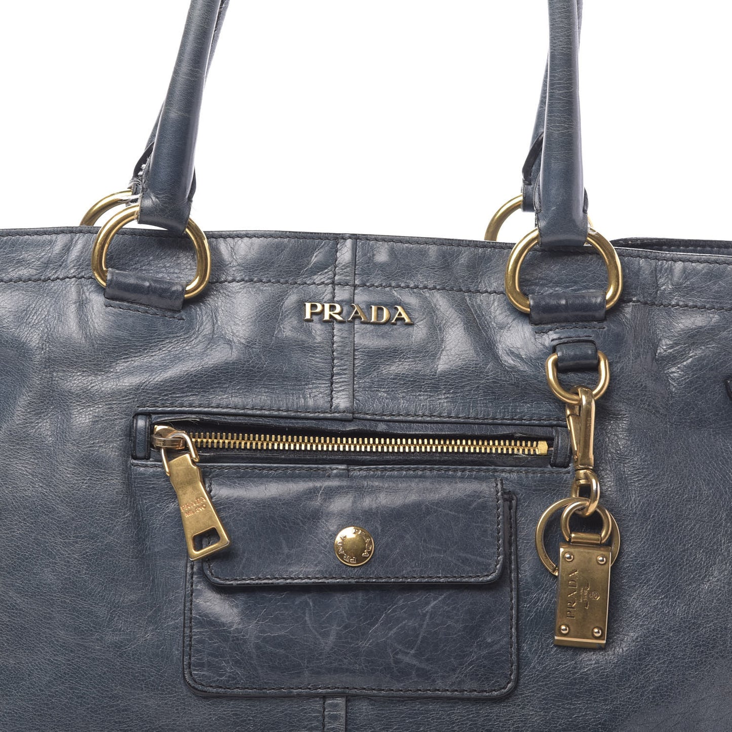 Vitello Shine Tote Denim