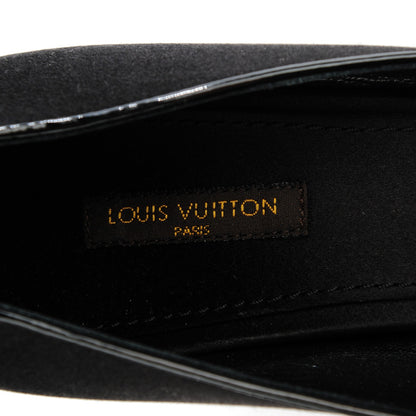 Louis Vuitton Satin Music Hall Open Toe Pumps 40 Black 8 of 9
