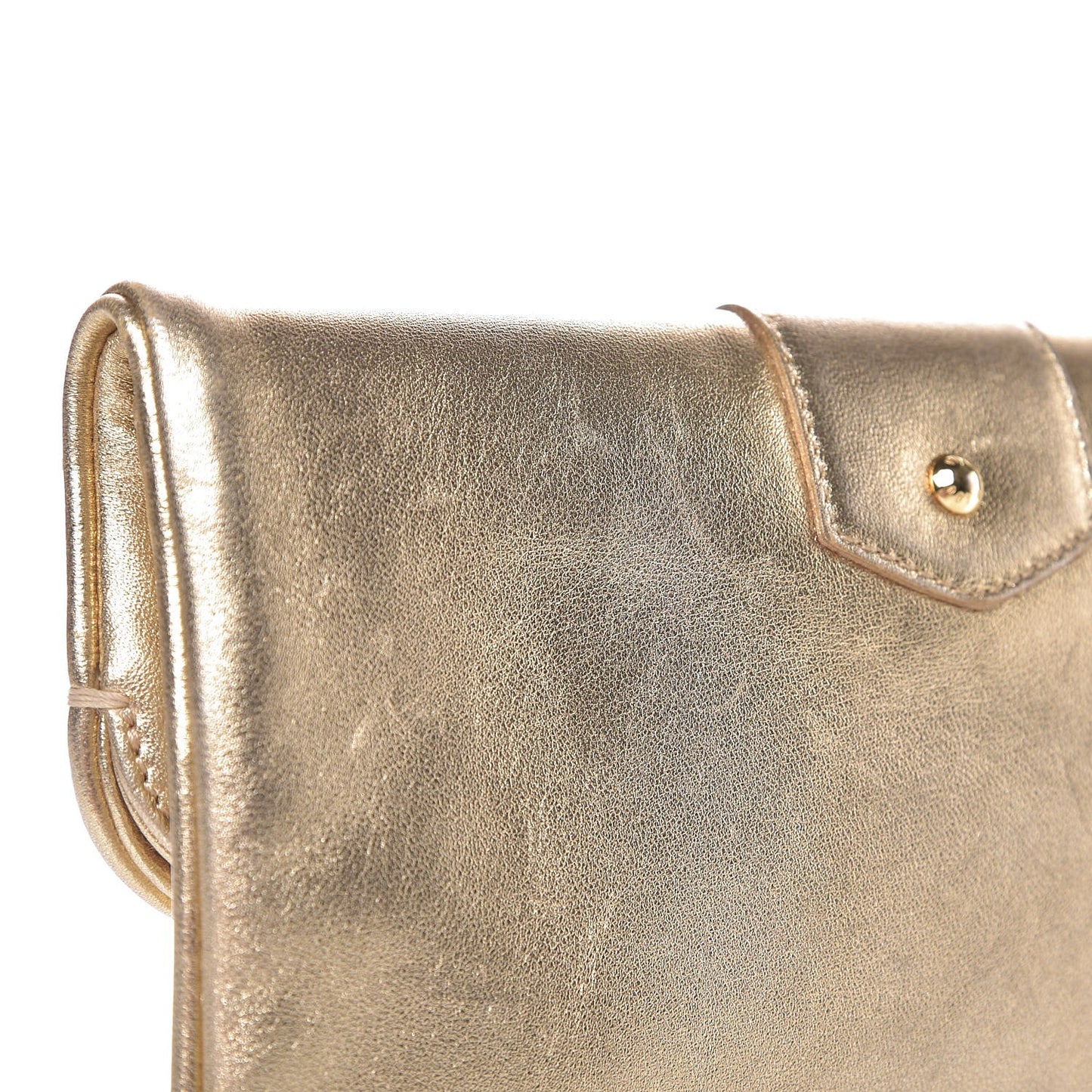 Metallic Lambskin SC Slim Clutch Gold
