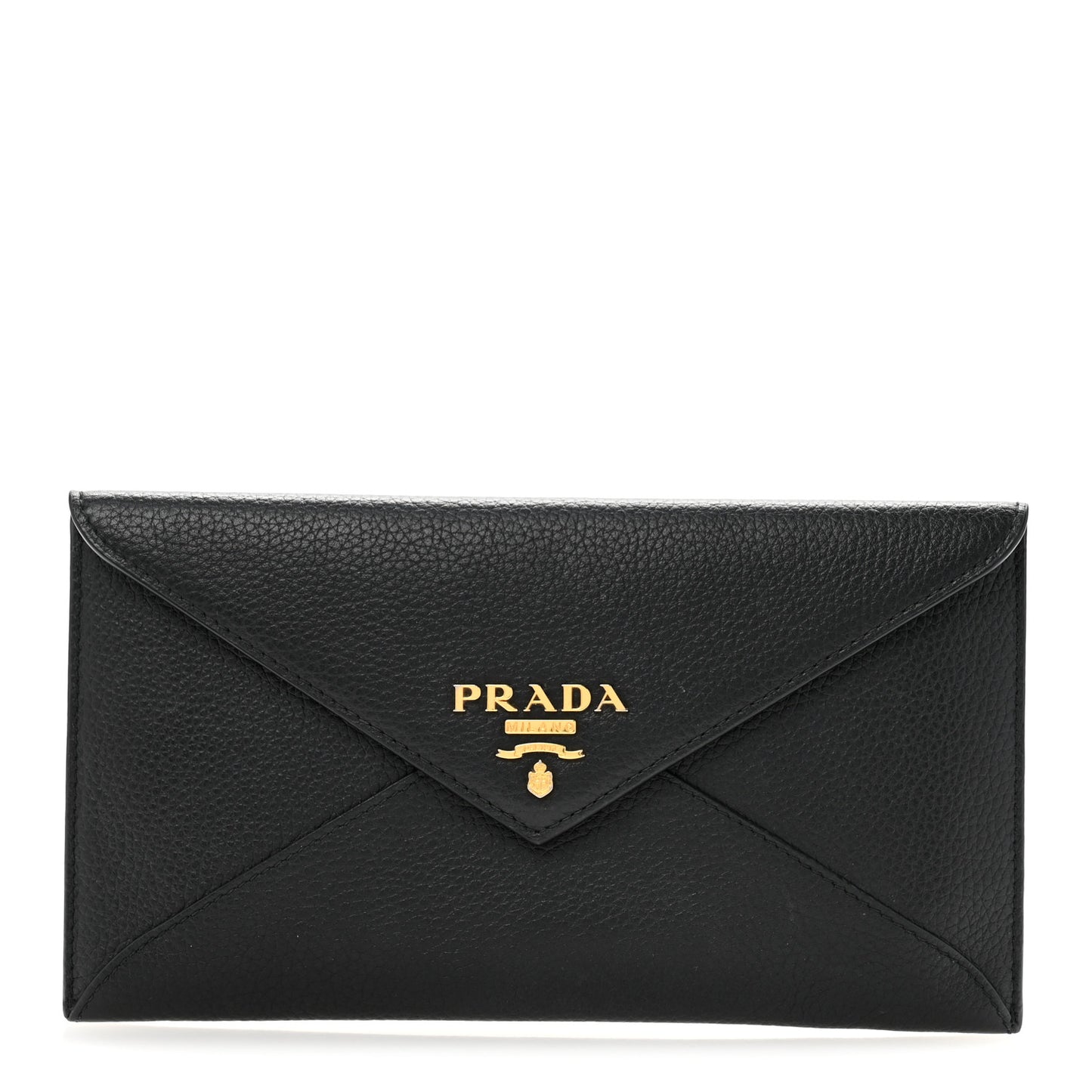Vitello Grain Envelope Wallet Black