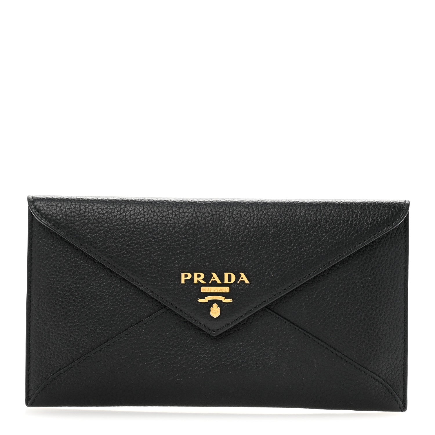 Prada Vitello Grain Envelope Wallet Black 1 of 12