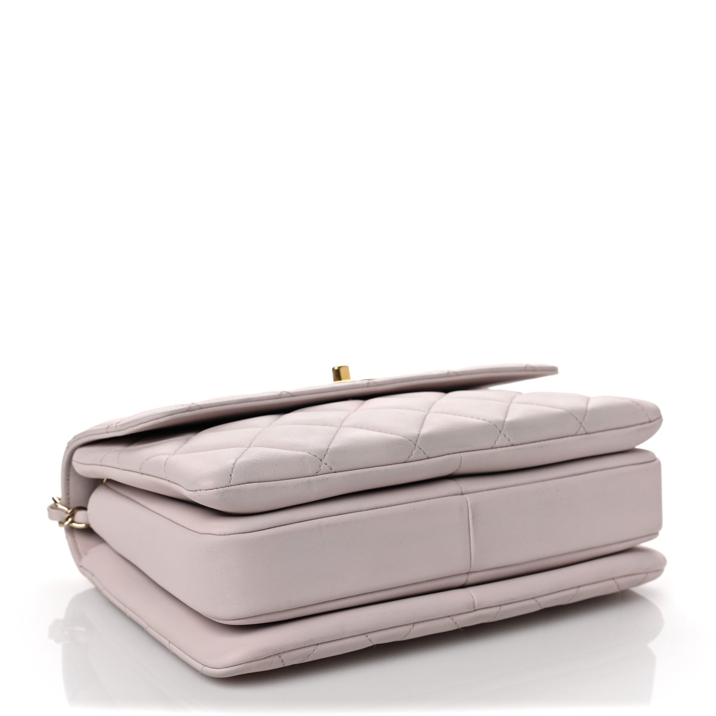 Lambskin Quilted Small Trendy CC Flap Dual Handle Bag Lilac
