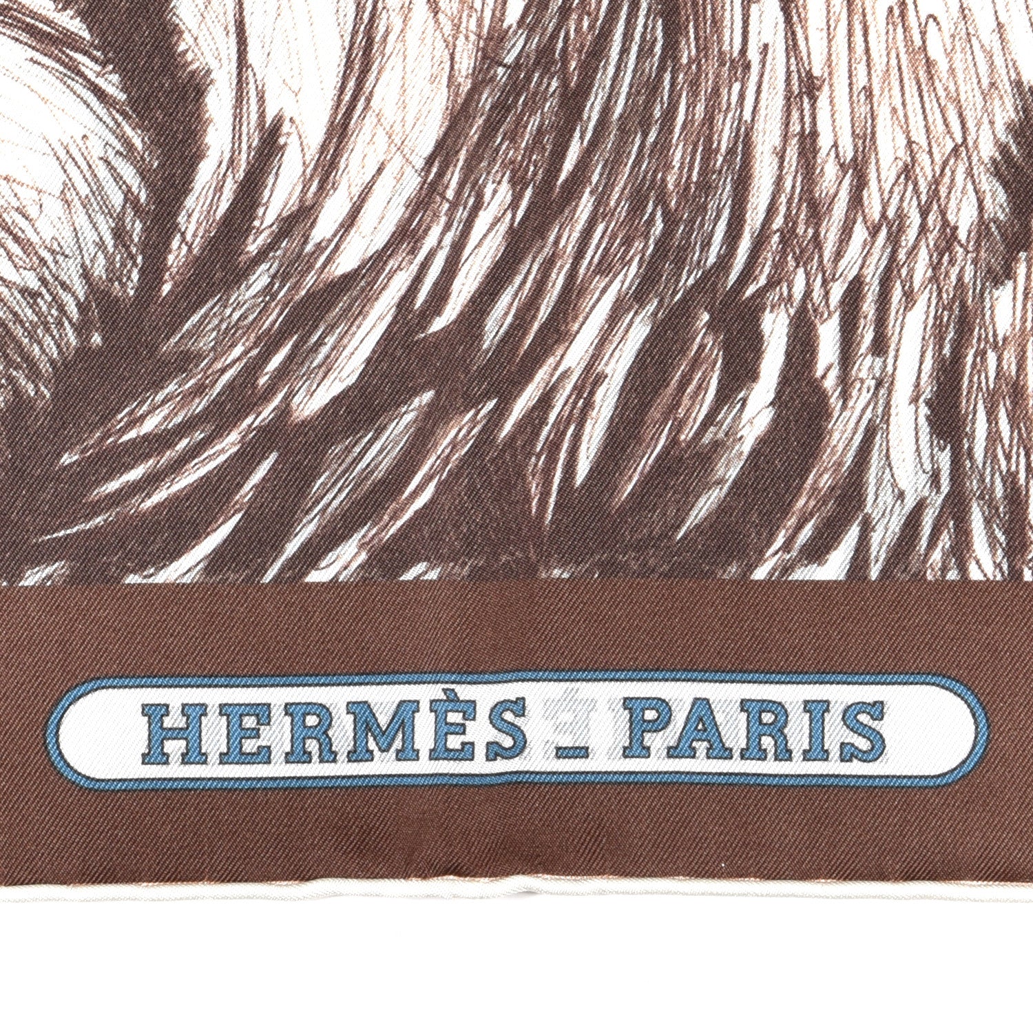 Hermes Silk Tiger Royal Double Face Scarf 90 Marron White Multicolor 2 of 4